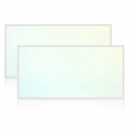 LUXRITE 2x4 FT Prismatic LED Panel Lights 3CCT 4000K-6500K 30/40/50W Up to 6250LM 0-10V Dimmable DLC, 2PK LR24253-2PK